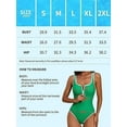 thumbnail image 4 of Beautyin Sexy Monokini Swimwear One Piece V Neck Bathing Suit Tie Front Ruched Swimwear, 4 of 8