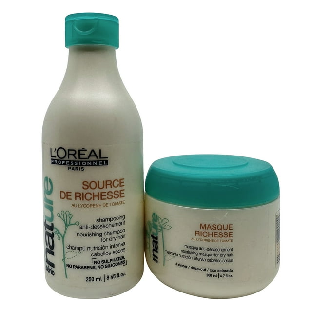 L'Oreal Source de Richesse Shampoo 8.45 OZ & Masque Richesse 6.7 OZ Set