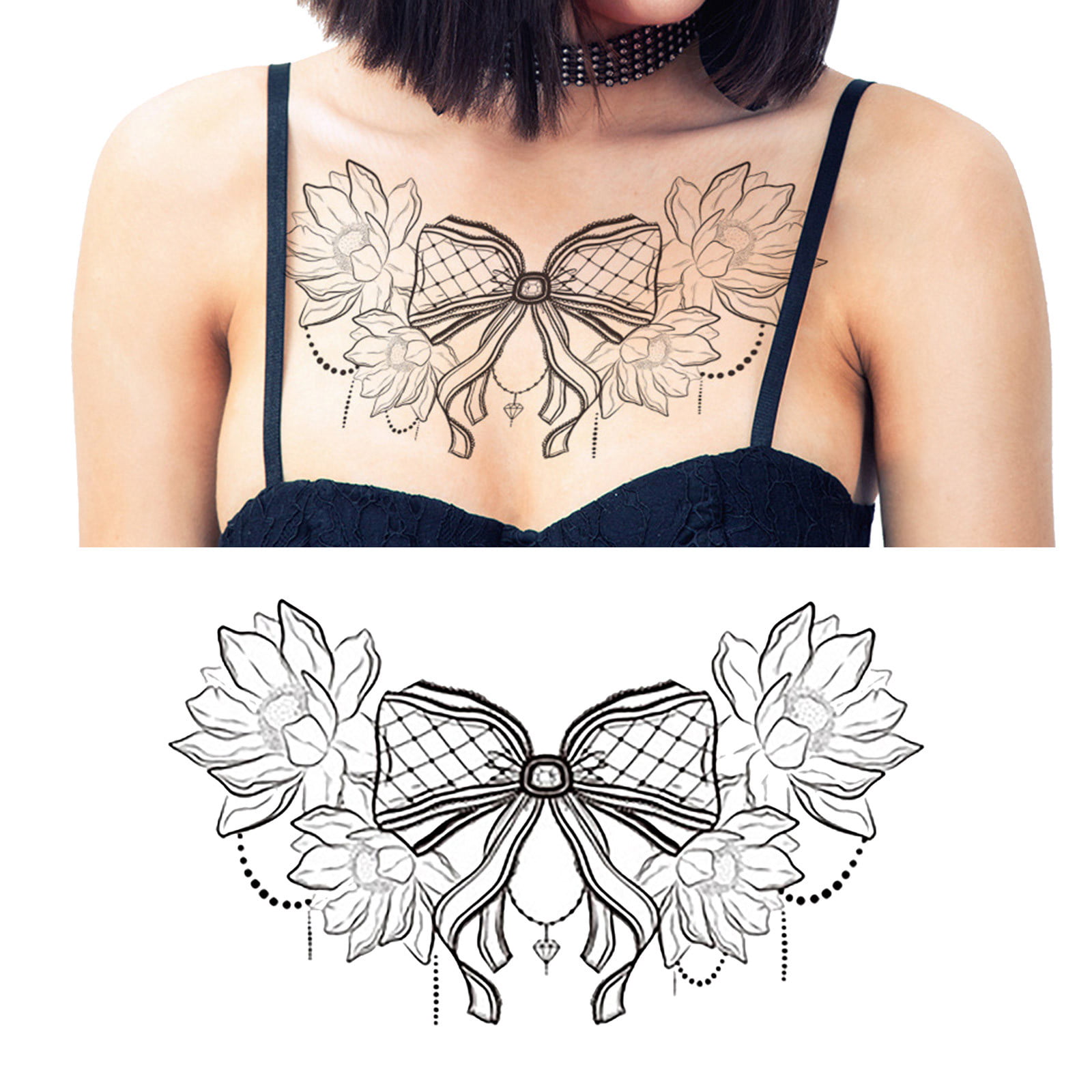 22 Sternum and Chest Temporary Tattoos ideas  tattoos temporary tattoos  pattern decal
