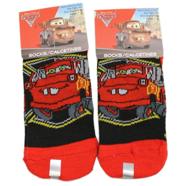 Disney Pixar Disney 's Cars Mater Black/Red Kids Sock Set (Size 46