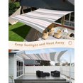 thumbnail image 5 of Sun Shade Sail 8'x10' Pink Stripes Rectangle Sun Shade Sails Canopy Waterproof Grey Striped Lines Outdoor Sunshades Sand UV Block Cover Shades Cloth for Patio Backyard Garden Deck Porch Lawn, 5 of 9
