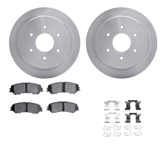 Dynamic Friction Company Rear Brake Rotors with 5000 Advanced Brake Pads includes Hardware 6512-67549