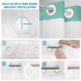 thumbnail image 4 of No Hook Shower Curtain, Teal Blue Ombre Shower Curtains for Bathroom with See Through Top Window, Modern Abstract Art Texture Waterproof & Washable Bath Curtain 66"x72", 4 of 9