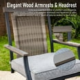 thumbnail image 2 of SUMMIT LIVING 3-Piece Outdoor Patio Bar Stool Set with High-Back Wicker Cushioned Swivel Chairs & Counter Height Patio Dining Table, Black & Gray, 2 of 13