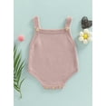 thumbnail image 2 of Bagilaanoe Newborn Baby Boys Girls Knit Romper Sleeveless Spaghettic Strap One Piece Knitted Jumpsuits 3M 6M 12M 18M Bodysuits, 2 of 9