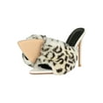thumbnail image 4 of Women Faux Fur Pointed Open Toe Stiletto Mules Heel Sandal 18571, 4 of 6