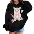 thumbnail image 2 of DHFJKG Kids Girls Hoodies Oversized Sweatshirts Cute Cat Printed Long Sleeve Hooded Pullover For Youth Toddler 2-13 Years Soft Stylish Tops, 2 of 4