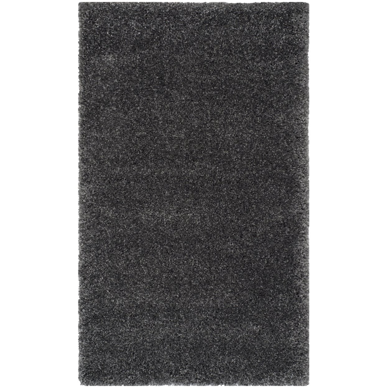 SAFAVIEH Santa Monica Chelsey Solid Shag Runner Rug, Dark Grey, 2'3" x 7'