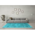thumbnail image 3 of Ahgly Company Indoor Round Abstract Light Blue Modern Area Rugs, 7' Round, 3 of 4