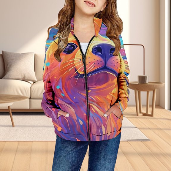 Hpapadks Boys Hoodie Kids Graphic Zip Hoodie Casual Soft Fleece Top Girls Sweatshirt Multicolour 120