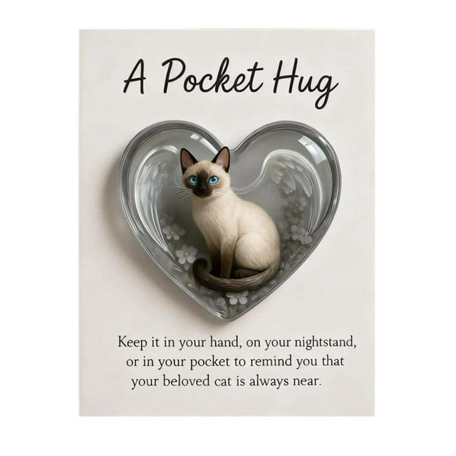 SharkTRUE Poche Commémorative pour Chat Hug2C en Forme de Cœur Nouveau Souvenir en Résine