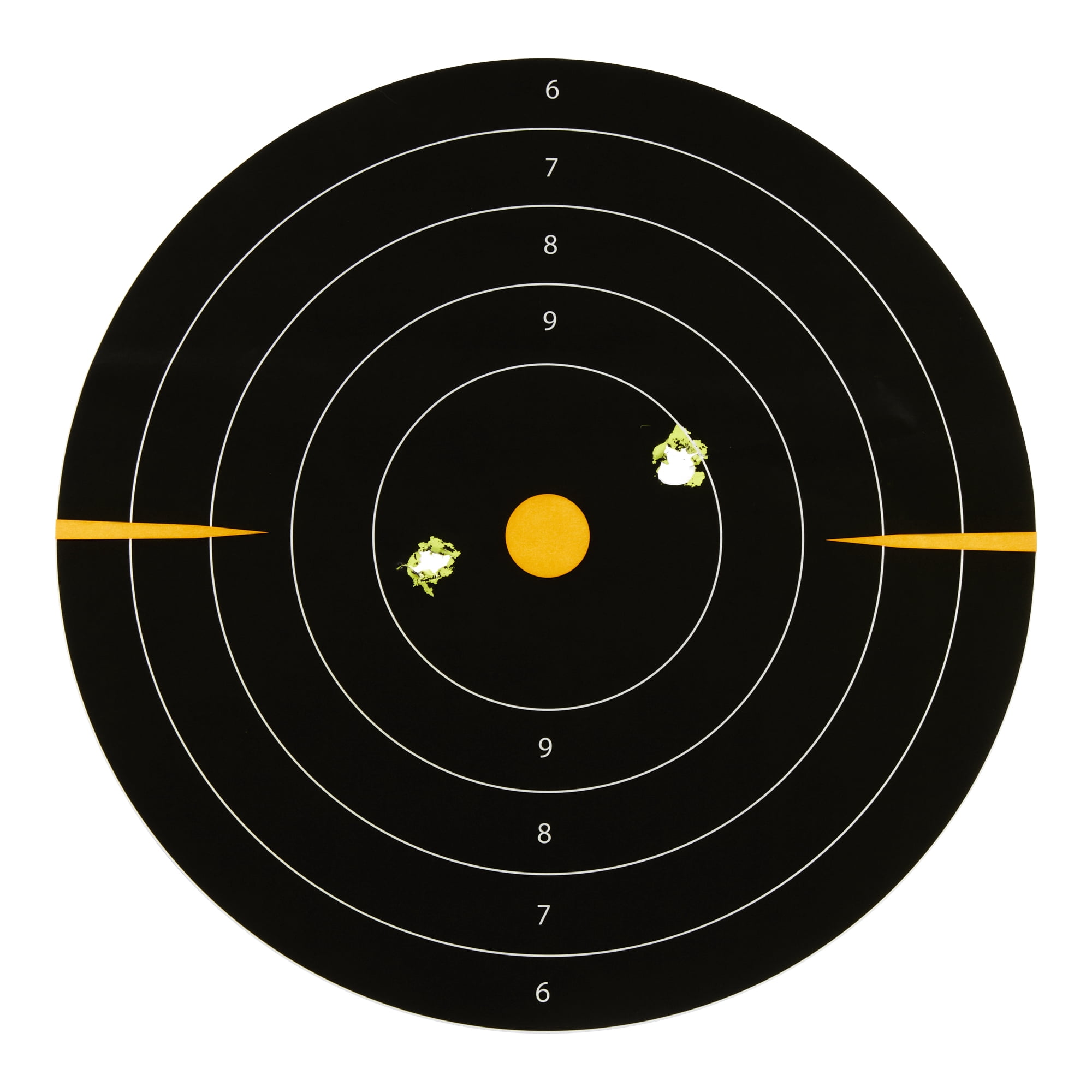 Ez Aim Adhesive Splash Reactive Paper Shooting Targets, Bullseye, 12"W x 12"H, 5-Pack, Black/Orange, 2 Pack