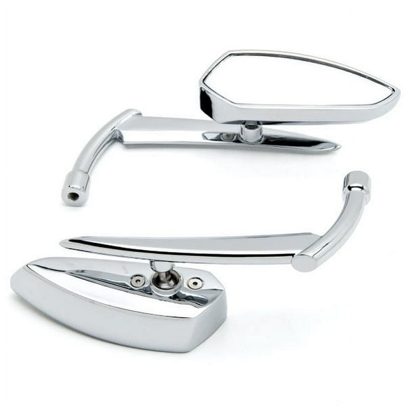 Krator Custom Rear View Mirrors Chrome Pair w/Adapters Compatible with Honda VTR 1000 Interceptor Super Hawk
