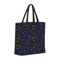 thumbnail image 2 of Naloa Colored Hearts Tote Bag for Women, Foldable Tote Bag With Zipper, Large Shoulder Bag, Top Handle Handbag for Travel, Work, Shopping, 2 of 9