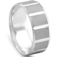 thumbnail image 2 of Pompeii Satin 8mm Mens Comfort Fit Wedding Band 10K White Gold (,), 2 of 3