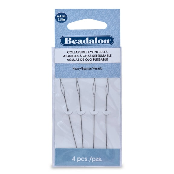 Beadalon Hard Beading Needles - Heavy, Pkg of 4