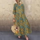 thumbnail image 1 of ICHUANYI Clearance Women Plus Size CasualPrinted Round-Neck Loose Knee-Length Dres(Green, XL) ICHUANYI WER2023080907074, 1 of 4