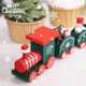 thumbnail image 4 of Decoración de escritorio para celebraciones festivas y diversión en el jardín de infantes: mini tren navideño de madera de edición blanca, 4 of 6