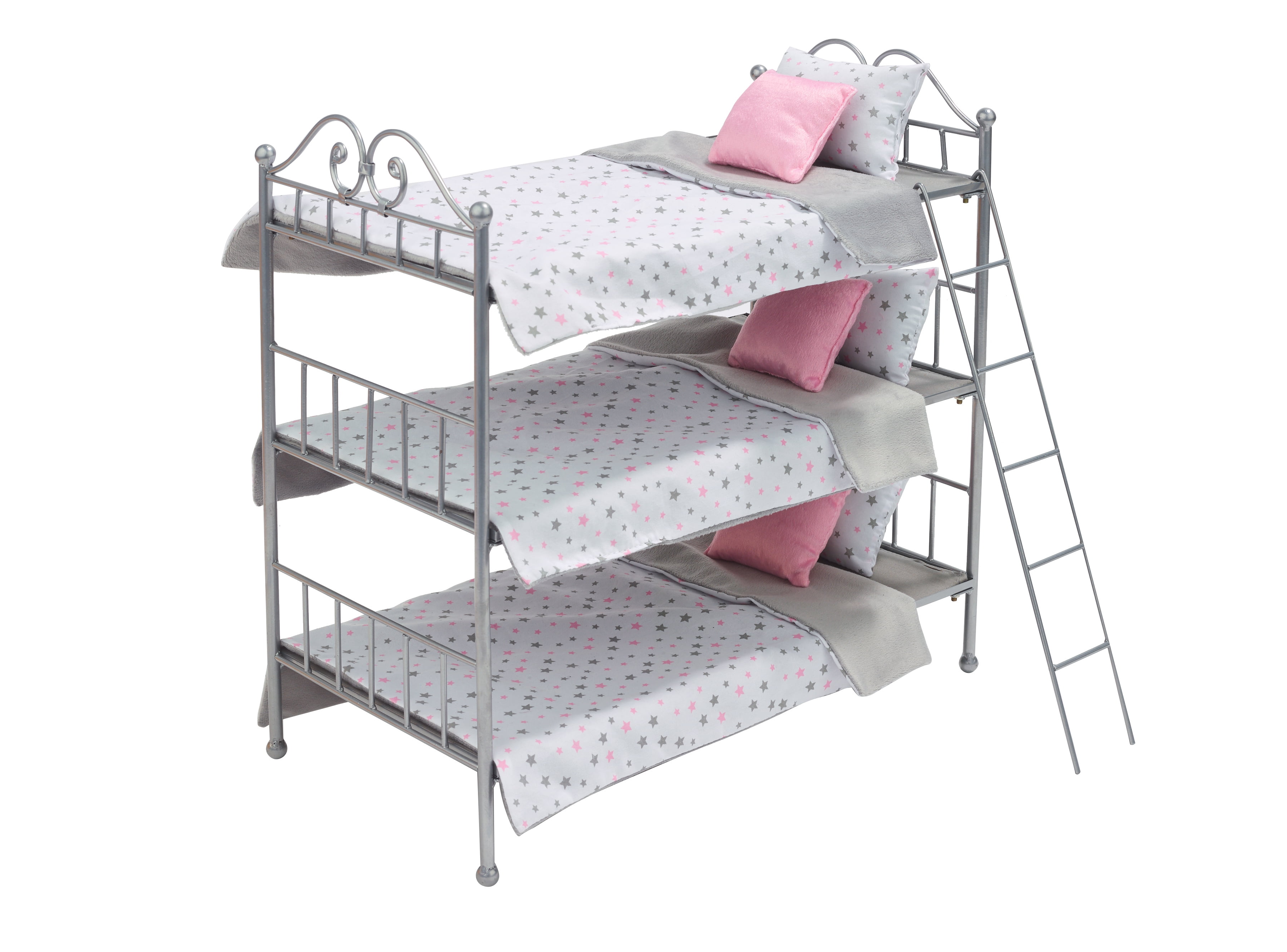 Triple Baby Bunk Beds Toys Multi Color Durable Plastic Dollhouses Play Sets New 