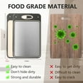 thumbnail image 6 of Cutting Board for Kitchen, AOKIWO Double Sided 304 Stainless Steel & Wheat Straw Chopping Board, Small 14'' ×9.6''  Non Toxic Cutting Boards for Meat Vegetables, Easy to Clean, 6 of 7