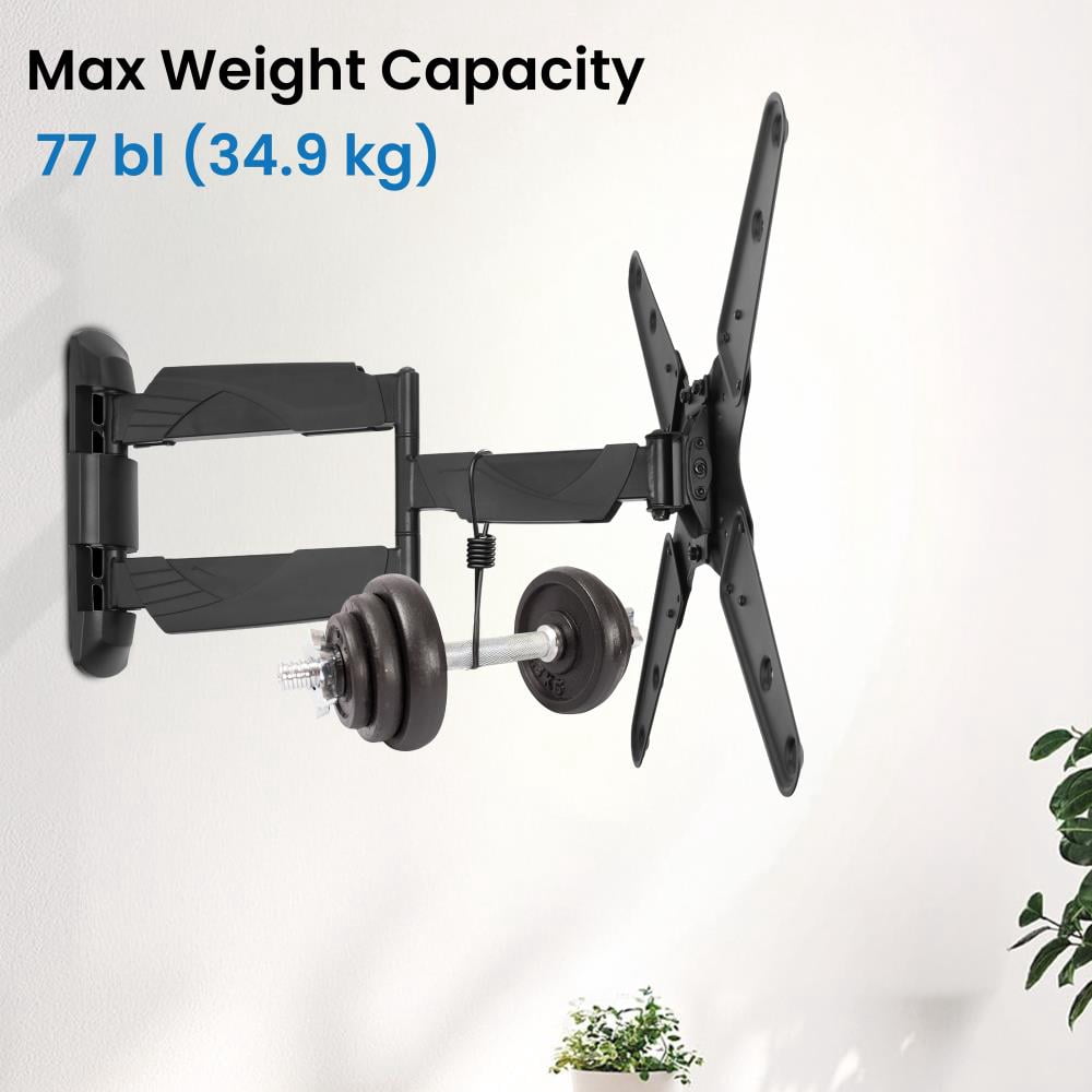 Lectronify Full Motion TV Wall Mount for 25–55" TVs, Swivel & Tilt Adjustable Arm, 77 lb Capacity, VESA Up to 400x400, Space Saving Design