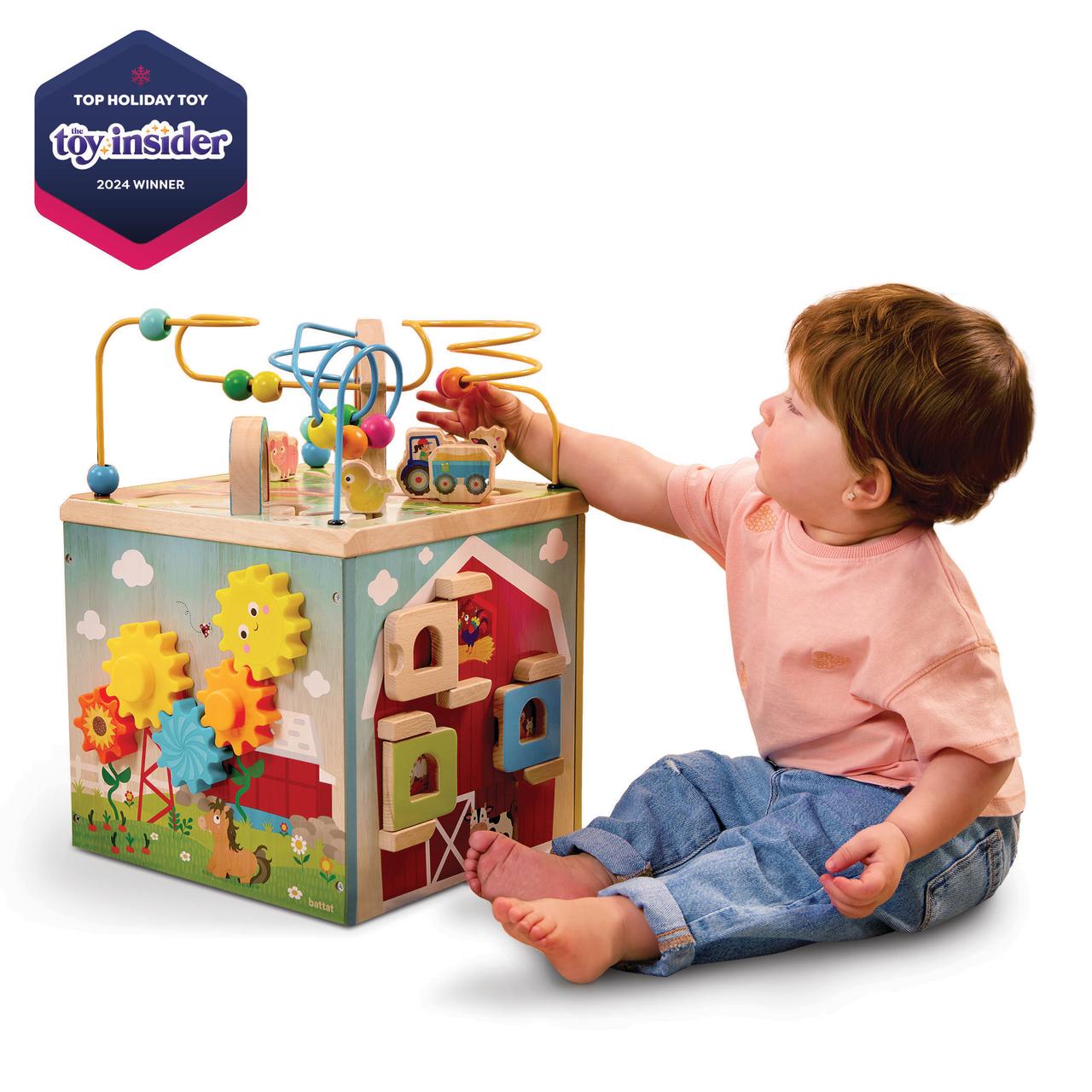 Battat Barnyard Activity Cube Wooden Toy photo 2