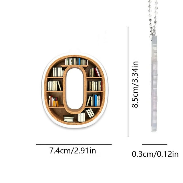 O 26 Letter Acrylic Keychain Pendant For Bookshelf With Colorful Design, Durable Acrylic Material And 26 Alphabet Patterns For Keychains, Pendants And Diy Crafts 7.4X8.5X0.3In 0.5Lb