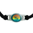 thumbnail image 2 of Sunset with Palm Trees Graphic Novelty Suede Leather Metal Bracelet, 2 of 3