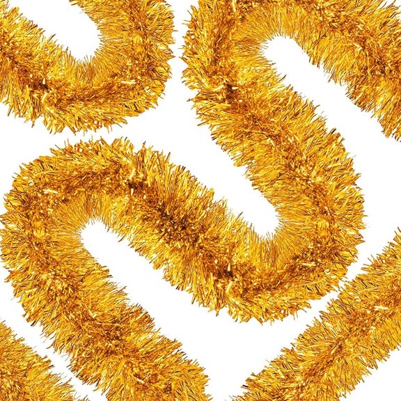 50 Ft Christmas Tinsel Garland Thick Tinsel Garland Xmas Tree Decorations Metallic Tinsel Twist Garland for Christmas, Birthday, Party Decor Indoor Outdoor Party Supplies