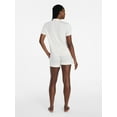 thumbnail image 4 of Joyspun Women’s Sleep Modal Short Sleeve Notch Top and Shorts Pajama Set, Size XS-XL, 2X-3X, 4 of 7