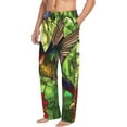 thumbnail image 3 of Mens Pajama Pants - Soft Sleep & Lounge Pants for Men, Stained Glass Hummingbird Art Cuteness Casual PJ Bottoms Pants with Pockets, 3 of 5