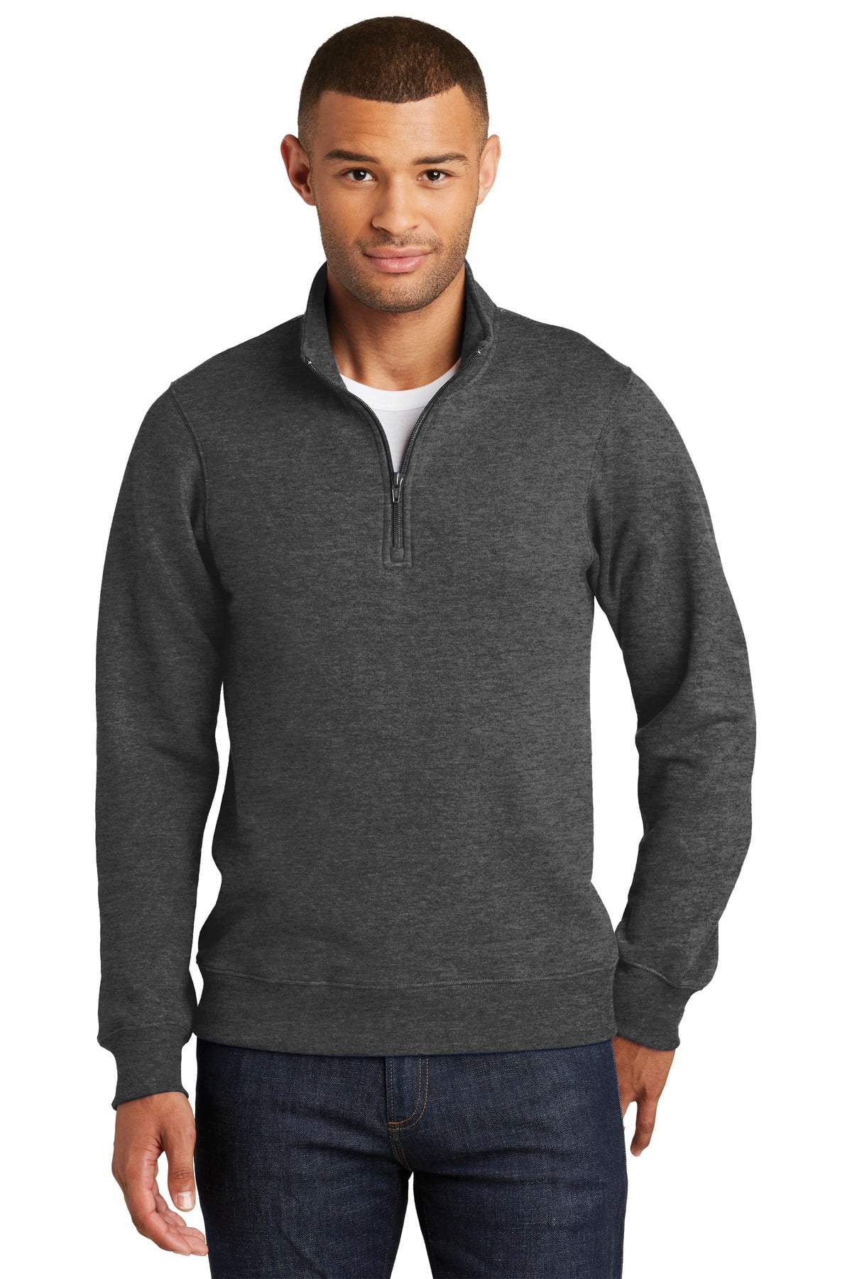 Top of the World Mens Team Color Heathered Poly Half Zip Pullover