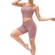 thumbnail image 5 of Top deportivo de invierno de felpa para mujer, para correr, yoga, manga larga, elástico, ajustado, cuello redondo, gris, 8/L,:;:;, 5 of 6