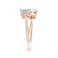 thumbnail image 3 of ANGARA Lab Grown Oval & Emerald-Cut Diamond Two-Stone Open Ring for Women in 14K Rose Gold (Size-7x5mm | 0.65 ct) | April Birthstone Jewelry for Her | Lab-Grown Diamond Engagement Rings, 3 of 4