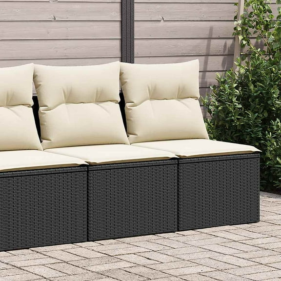vidaXL Garden Sofa Set Black, Cream White