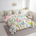 thumbnail image 3 of Homewish Retro Rustic Flower 7 Pieces Bedding Comforter Set,Country Plant Full Bedding Set,Pink Green Fitted Sheet Flat Sheet For Kids,Ultra Soft Home Decor Reversible, 3 of 8