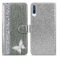 thumbnail image 2 of Galaxy A70 Case, Cellularvilla Butterfly Line Diamond Bling Shiny Sparkly Pu Leather Mirror Wallet Card Slot Cash Holder Flip Stand Protection Cover For Samsung Galaxy A70 (2019), 2 of 6