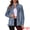 Blue, variant on Women's Frayed Hem Ripped Distressed Denim Jacket M Blue