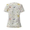 thumbnail image 4 of Naloa Colorful Mushrooms and Plants Print T-Shirts Short Sleeve V Neck Tees for Women Fashion Tops Trendy Lightweight Soft Casual Summer Outfits Clothes, 4 of 5