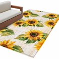 thumbnail image 2 of Area Rug 48×72in, Vintage Watercolor Sunflower Floor Carpet Living Room Rug, Pastoral Blossom Floral Non-Slip Welcome Mat Indoor Rugs for Bedroom Dining Room, 2 of 9