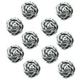 thumbnail image 3 of Antique Silver Rose Bud Beads - Paracord Planet Metal Flower Ornaments in Various Pack Sizes, 3 of 3