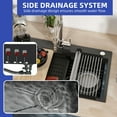 thumbnail image 3 of ModFusion 30" Drop-In Soundproof Kitchen Sink Workstation with Glass Rinser, Cutting Board, Accessory Set, Single Bowl, Top-Mount Stainless Steel, Nano Black, 3 of 10