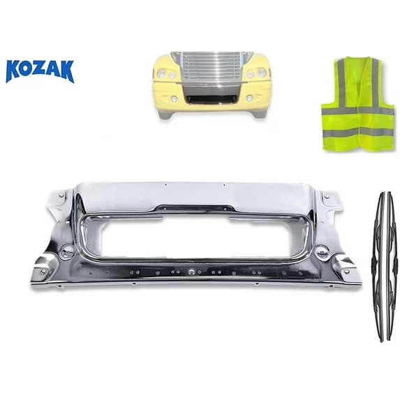 Kozak Compatible with Freightliner Century Silver Plastic Chrome Bumper Center Detachable