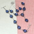 thumbnail image 4 of Tanzanite Quartz Gemstone Women's Unisex Silver Jewelry Necklace Set 18-20'', 4 of 6