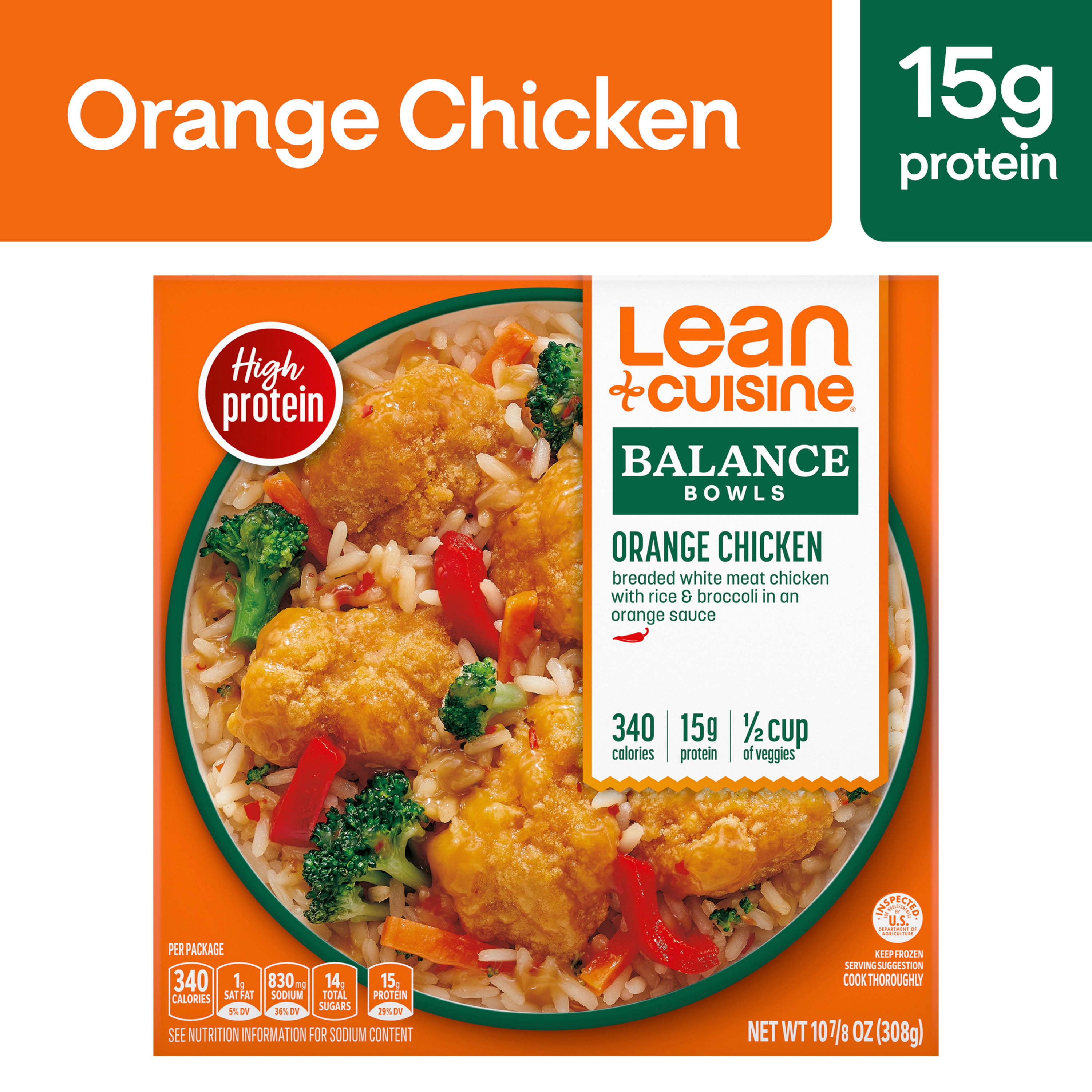 Lean Cuisine Orange Chicken Bowls Meal, 10.875 oz (Frozen)