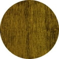 thumbnail image 1 of Ahgly Company Indoor Round Abstract Yellow Modern Area Rugs, 7' Round, 1 of 4