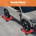 thumbnail image 2 of Kicctian 6000Lbs Capacity Car Wheel Dollies Set of 4, Industrial Vehicle Dollies with Brakes, Upgraded Material Handling for Cars, Trucks, Trailers, Motorcycles, Boats, Red, 2 of 7