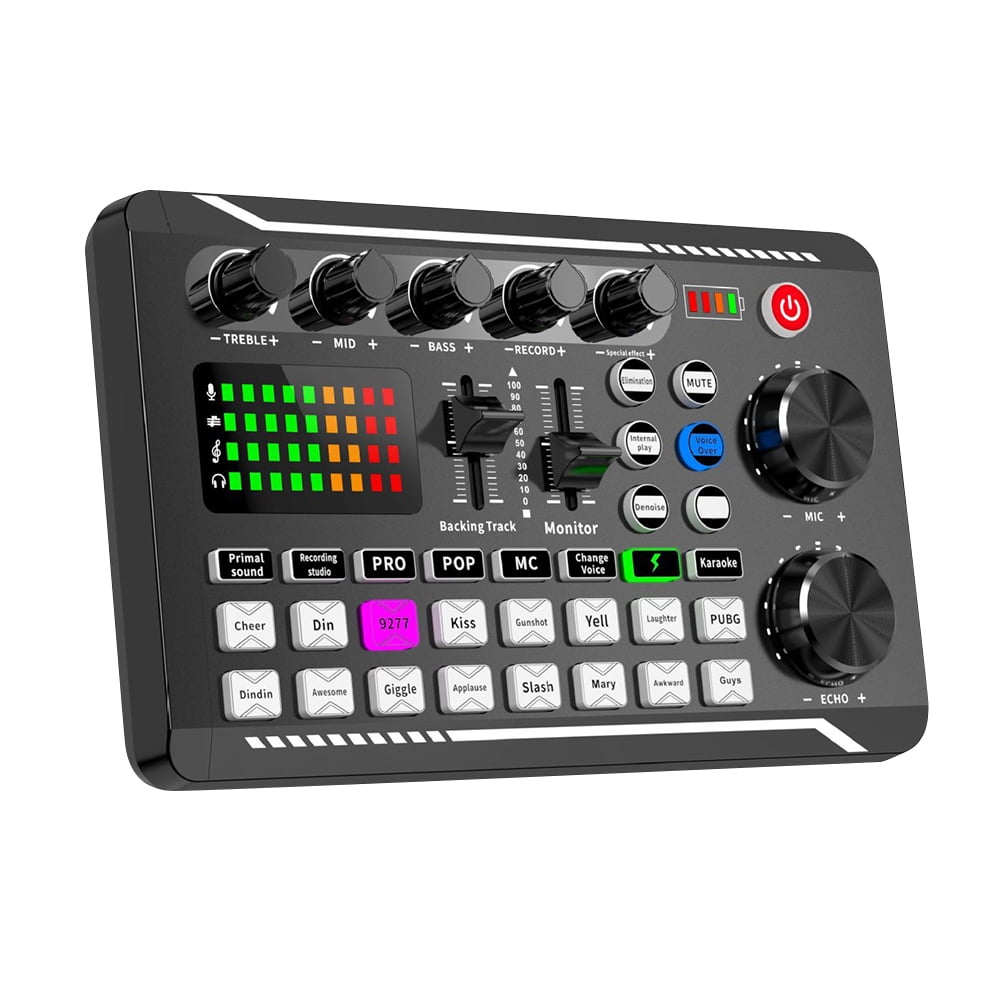 RUSR F998 Bluetooth-Compatible Sound Card Live Audio Mixer (without ...