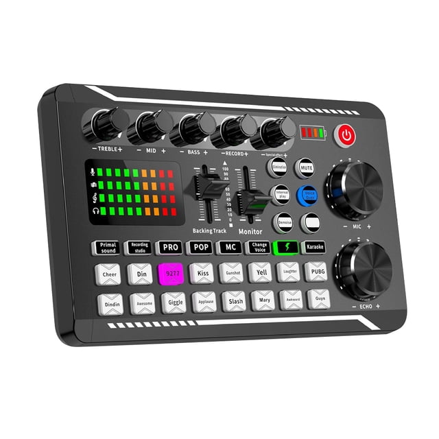 Mezclador de amplificador FLhrweasw consola de mezcla de voz en vivo con tarjeta de sonido F998