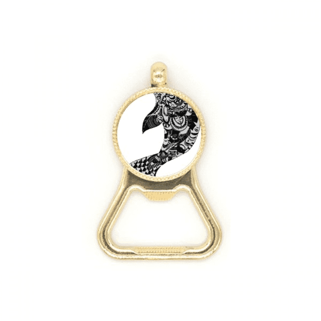 China Masterpiece Mountains Rivers Drawing Beer Bottle Cap Opener Stainless Steel Key Chain